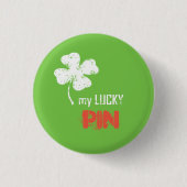 Mijn Lucky Shamrock Knop Speld Ronde Button 3,2 Cm (Voorkant)
