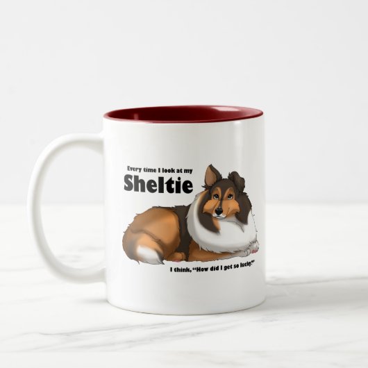 Mijn Lucky Sheltie Tweekleurige Koffiemok (Links)