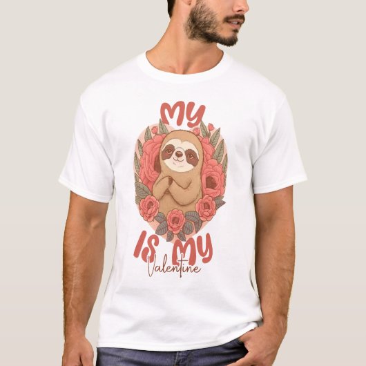 Mijn luiaard is mijn Valentijn T-shirt (Voorkant)