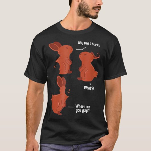 Mijn, maar urts Chocolate Bunny Gag Joke Paasdag H T-shirt (Voorkant)
