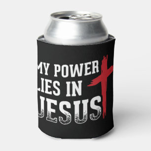Mijn macht ligt in Jezus Cross God Christelijke T- Blikjeskoeler