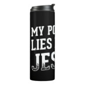 Mijn macht ligt in Jezus Cross God Christelijke T- Thermosbeker (Gedraaid links)