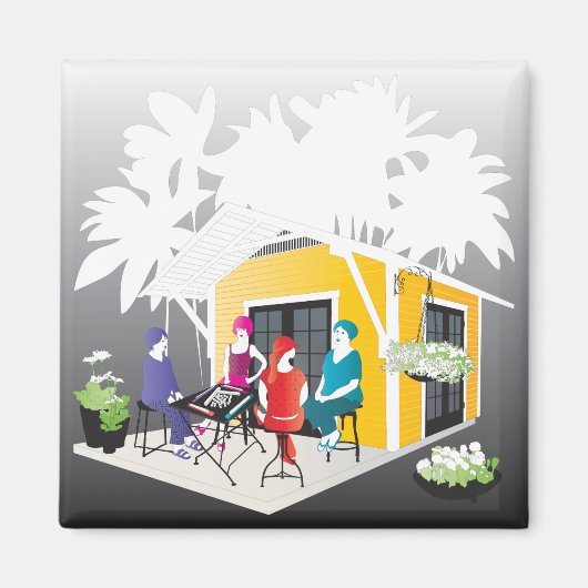 Mijn Mah Jongg Cottage Magneet (Voorkant)