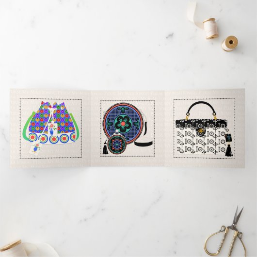 Mijn Mah Jongg Purse Drieluik Kaart (Binnen)