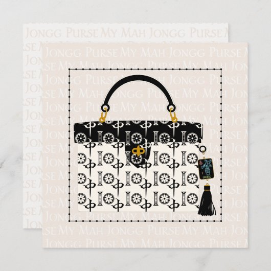 Mijn Mah Jongg Purse Flat Kaart (Voorkant / Achterkant)