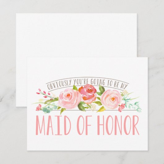 Mijn Maid of Honor Roos Garden Kaart (Voorkant / Achterkant)