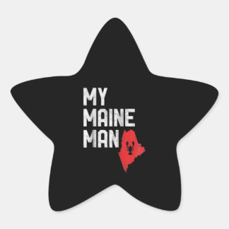 Mijn Maine Man Funny Lobster Red Gift Lover Ster Sticker