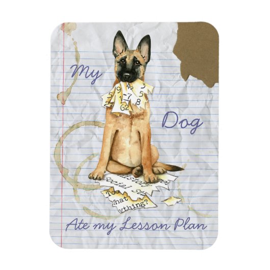 Mijn Malinois Ate Mijn Lesson Plan Magneet (Verticaal)