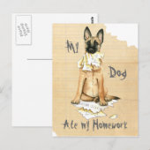 Mijn Malinois Ate Mijn thuiswerk Briefkaart (Voorkant / Achterkant)