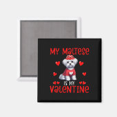 Mijn Maltees is mijn Valentijn Hearts kostuum sing Magneet (Voorkant / Achterkant)