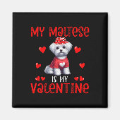 Mijn Maltees is mijn Valentijn Hearts kostuum sing Magneet (Voorkant)