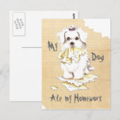 Mijn Maltese Ate my Homework Briefkaart (Voorkant / Achterkant)