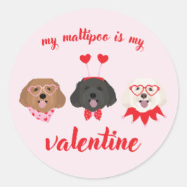Mijn Maltipoo is mijn Valentijn Ronde Sticker