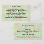 Mijn Mam CV Oproepkaart Groovy pop Flowers Contactkaartje (Voorkant / Achterkant)