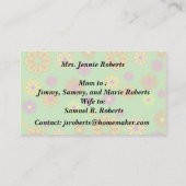 Mijn Mam CV Oproepkaart Groovy pop Flowers Contactkaartje (Achterkant)