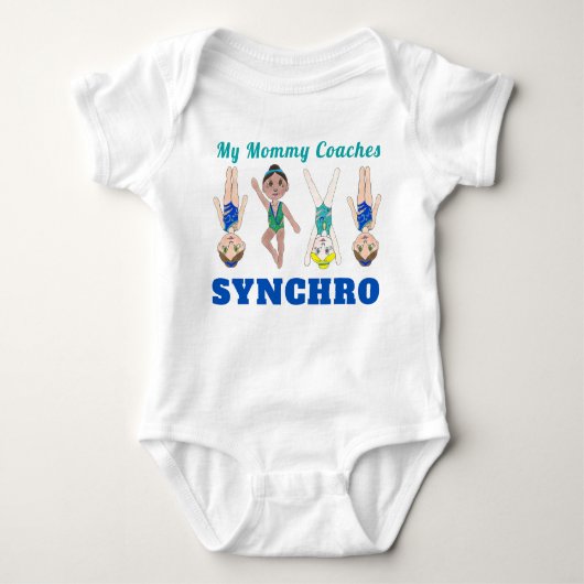 Mijn mama coaches Synchro Synchronized Swimmer Gir Romper (Voorkant)