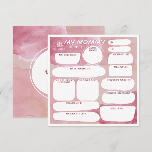 Mijn mama_gepersonaliseerde bedankkaart (Voorkant / Achterkant)