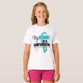 Mijn Mama is een Overlevende - Cervicale Kanker T-shirt (Voorkant volledig)