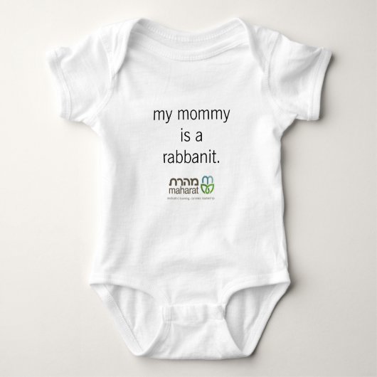 Mijn mama is een Rabbanit Baby Bodysuit. Romper (Voorkant)