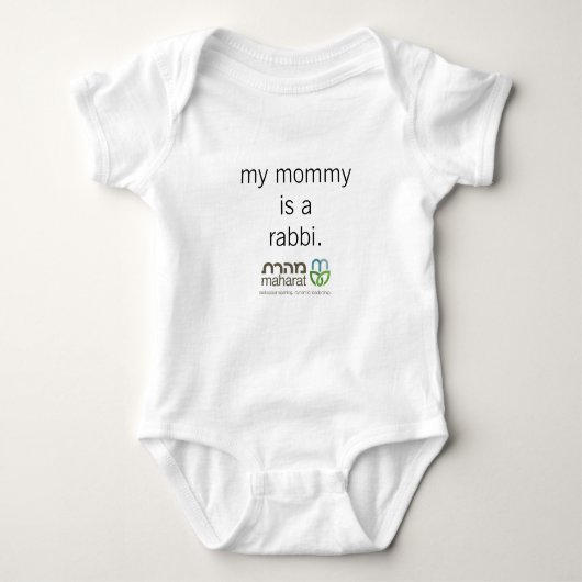 Mijn mama is een Rabbi Baby Bodysuit. Romper (Voorkant)
