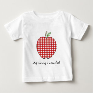 Mijn mama is leraar Shirt-Red Gingham Apple