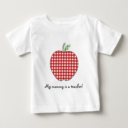 Mijn mama is leraar Shirt-Red Gingham Apple (Voorkant)