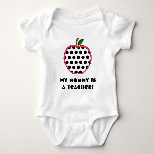 Mijn mama is leraar sjaal - Polka Dot Apple Romper (Voorkant)