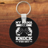 Mijn Mama Kan Jou Knock Out Kickboksen Sleutelhanger (Voorkant)
