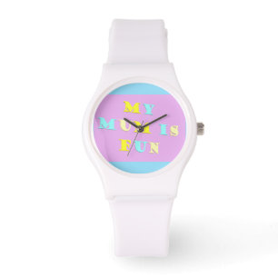 Mijn mama ontwerp met gedicht kleuren bleek gemeng horloge