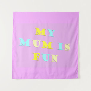Mijn mama ontwerp met gedicht kleuren bleek gemeng wandkleed