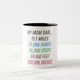 Mijn mama Ran 13,1 Miles Tweekleurige Koffiemok