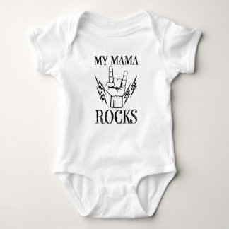 Mijn mama Rocks grappig gezegde baby shirt