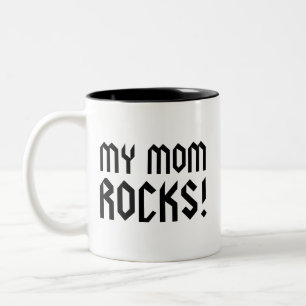 Mijn mama Rocks. KoffieMok Tweekleurige Koffiemok