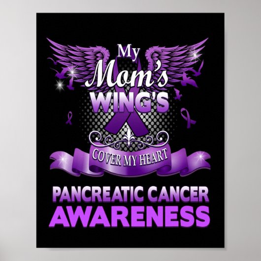 Mijn mama's Wings Hoesje Mijn hart pancreaskanker  Poster (Voorkant)