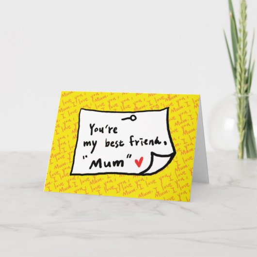 mijn mamma, mijn beste vriend kaart (Voorkant)
