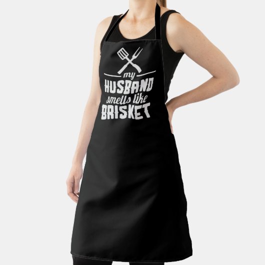 Mijn man BBQ Large Black Apron Schort (Insitu)