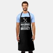 Mijn man BBQ Large Black Apron Schort (Gedragen)