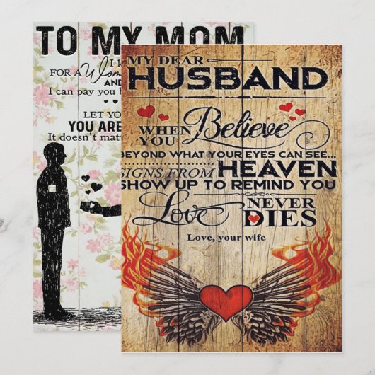 Mijn man Birthday Gift | Brief voor echtgenoot/ech Feestdagenkaart (Voorkant / Achterkant)