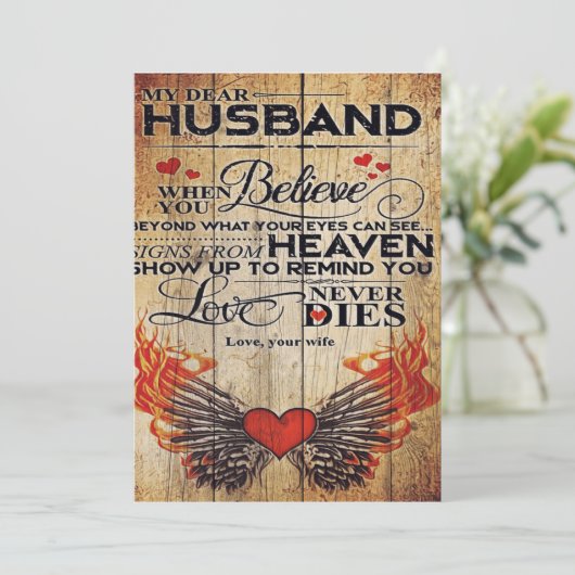 Mijn man Birthday Gift | Brief voor echtgenoot/ech Feestdagenkaart (Staand voorkant)