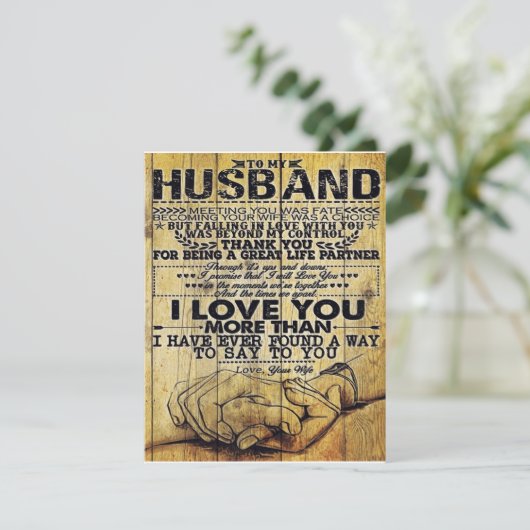 Mijn man Birthday Gift | Brief voor echtgenoot/ech Kaart (Staand voorkant)