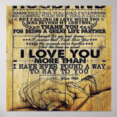 Mijn man Birthday Gift | Brief voor echtgenoot/ech Poster (Voorkant)