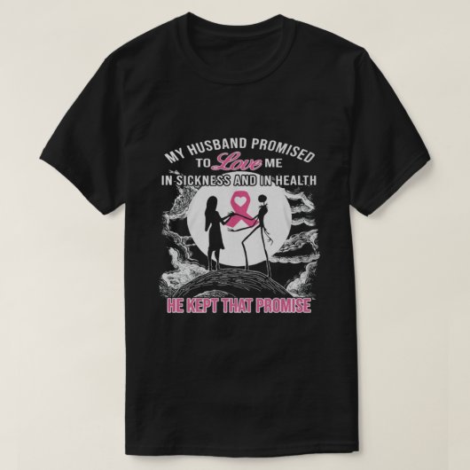 Mijn man Breast Cancer T-shirt (Design voorkant)