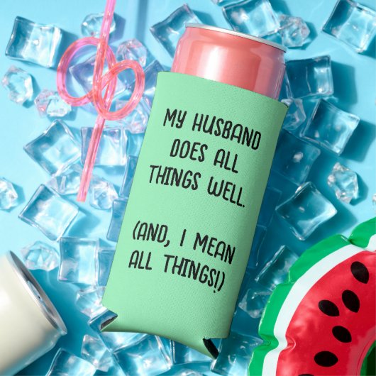 Mijn man doet alles goed. Mint Groen Seltzer Blikjeskoeler (Insitu Zomer)