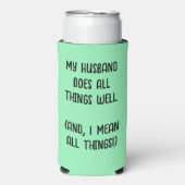 Mijn man doet alles goed. Mint Groen Seltzer Blikjeskoeler (Seltzer Voorkant)