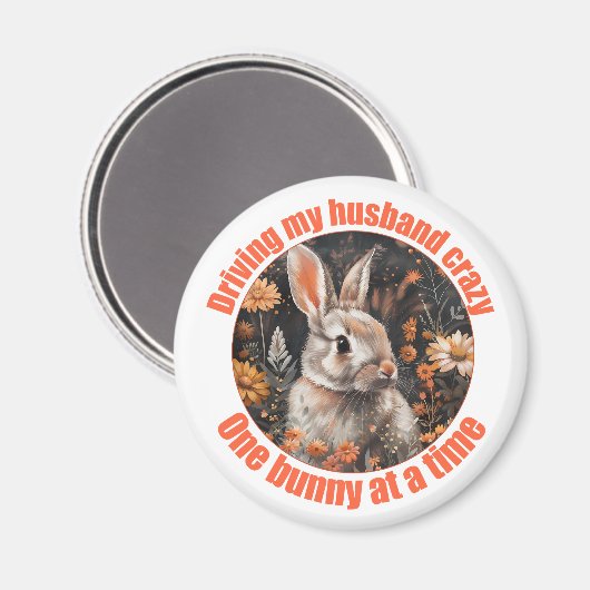 Mijn man gek konijn magneet (Voorkant / Achterkant)
