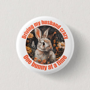 Mijn man gek maken… konijn ronde button 3,2 cm