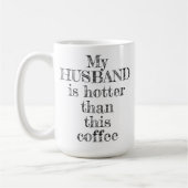 Mijn man Hotter dan deze koffie-typografie Koffiemok (Links)