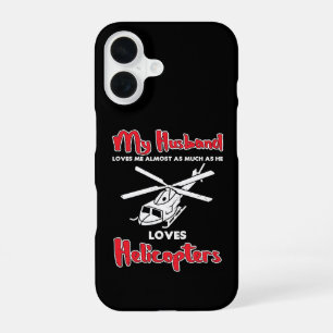 Mijn man houdt van helikopters Grappige piloten iPhone 16 Hoesje