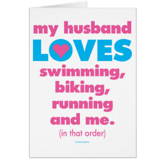 Mijn man houdt van triathlons (alleen tekst)