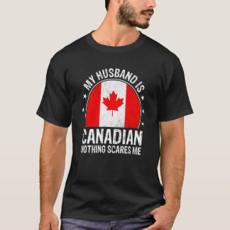 Mijn man is Canadees niets wat mij Canadees kan sc T-shirt
